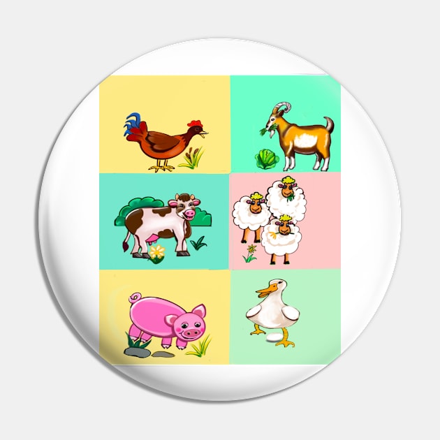 Old Macdonald had a farm squares..and on that farm he had a dog, cow, duck, sheep Pin by Artonmytee