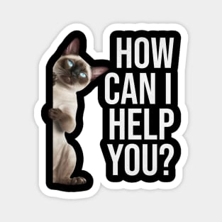 Funny Cat Meme How Can I Help You? Magnet