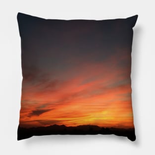 Orange horizon sunset Pillow