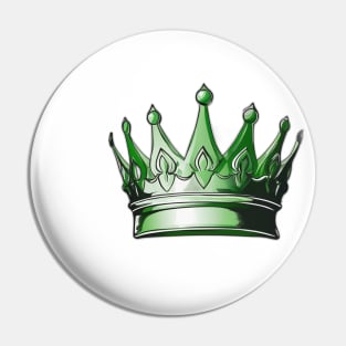 Emerald Green Crown Graphic Tee Design No. 501 Pin