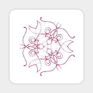 Raspberry Line Art Pattern on a White Background Magnet