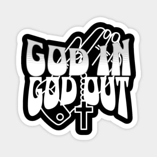 GOD IN GOD OUT - White Image, Unisex Christian Cotton T-Shirt, Stylish White Imagery, Trendy Spiritual Shirt, Christian Apparel, Comy, Soft Magnet