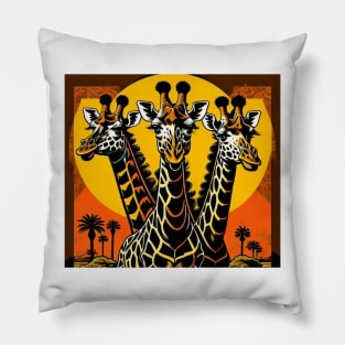 Giraffe Trio Pillow