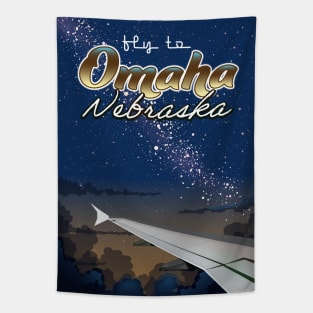 Omaha Nebraska Travel poster Tapestry