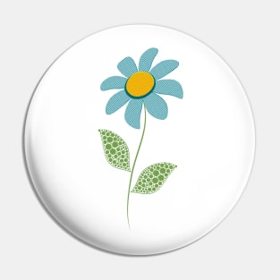 Single Blue Flower Pin