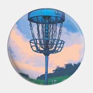 Disc Golf in a Field with Flowers Pin