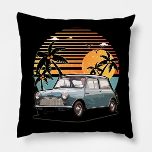 BMC Mini 1959 car sunset Pillow