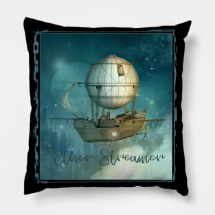 Awesome Steampunk Airship - Ether Streamer Pillow