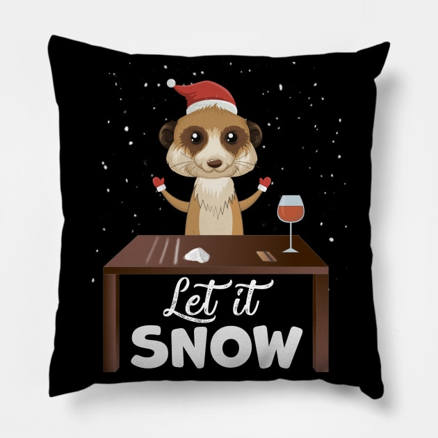 Let It Snow Meerkat Cocaine Xmas Gift Pillow by magazin