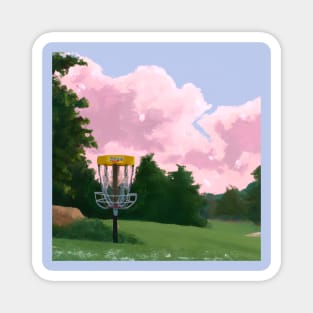 Disc Golf Against Pink Clouds Magnet