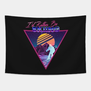 Retro Vaporwave Ski Mountain | I'd Rather Be Skiing | Shirts, Stickers, and More! Tapestry