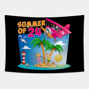 The summer of 2024 - funny and colourful illustration Tapestry