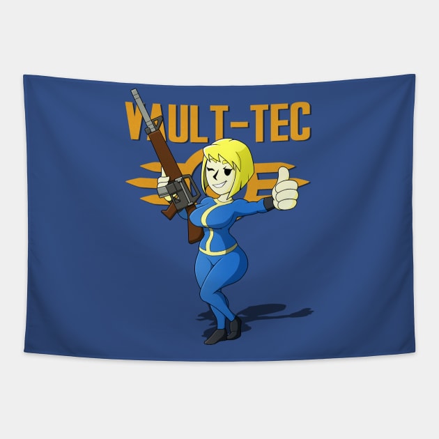 Vault Girl, Armed and Dangerous! Tapestry by KingVego