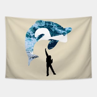 Free Willy Jump Ocean Silhouette Tapestry