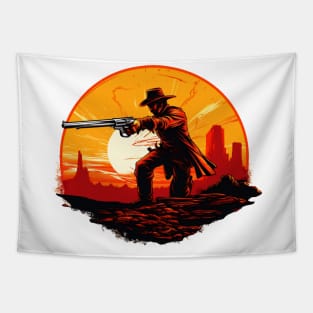 cowboy with a big gun Tapestry