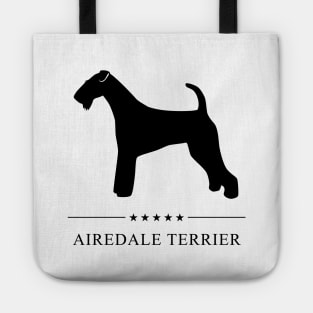 Airedale Terrier Black Silhouette Tote