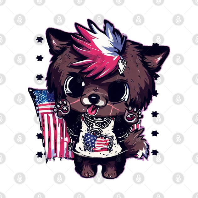 Cute Dog 4th Of July Freedom Fighter by Cutiez Punk