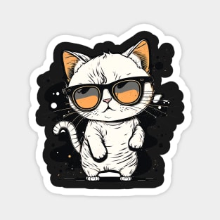 Cute ginger cat wearing sunglasses Magnet