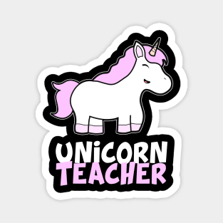 Pink Unicorn Teacher Magnet