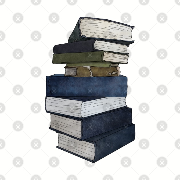 Old books stack by LeighsDesigns