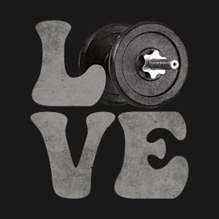 Bodybuilding Bodybuilder Weights LOVE T-Shirt