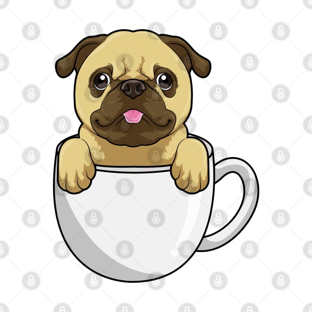 Pug with Cup of Coffee by Markus Schnabel