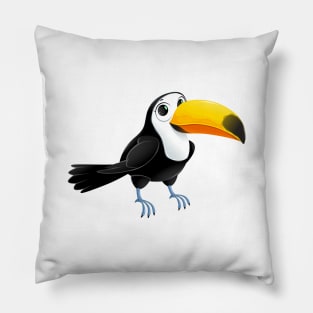 Funny toucan with cute eyes Pillow