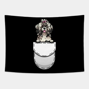 Funny Shih Tzu Pocket Dog Tapestry