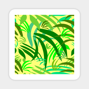 Fronds on Yellow Repeat 5748 Magnet