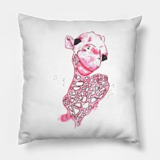 Red Giraffe Pillow