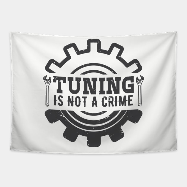 Tuning is not a crime Tapestry by TheBlackCatprints