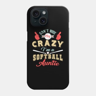 Crazy Auntie Softball Player Phone Case