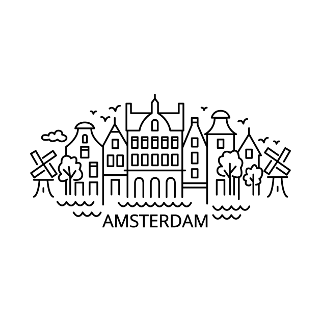 Amsterdam line art by ziryna