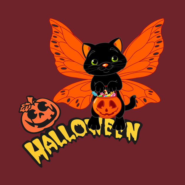 Cute Halloween Cat by RedLineStore