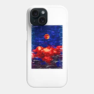 Super Bright Red Moon Cloudy Night. For Moon Lovers. Phone Case