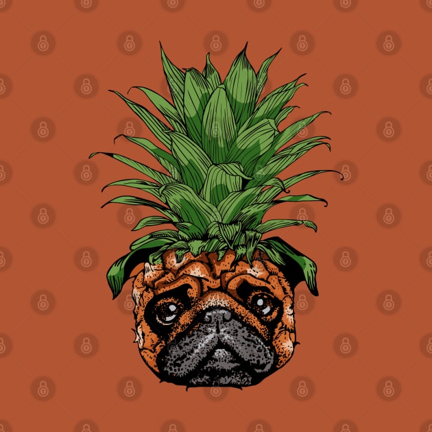 Pineapple Pug by huebucket