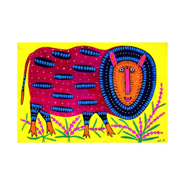 Maria Prymachenko Wild Sheep 1989 Art Print Ukrainian Folk Art by ZiggyPrint