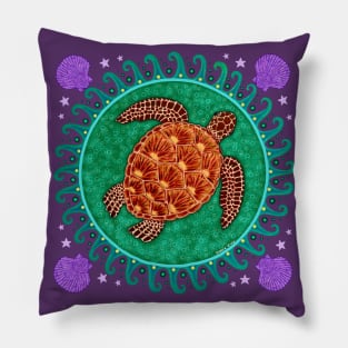 Sea Turtle Mandala Pillow