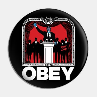 Obey - They Live Cult Classic - Politician Version Pin