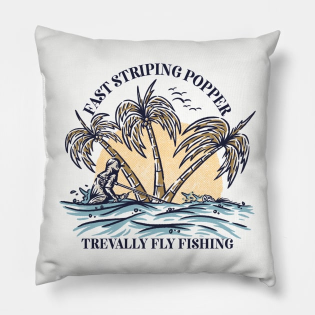 Fly Fishing Pillow by Theodhian