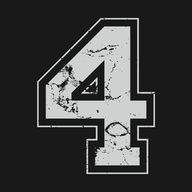 Number 4 Four Gray Jersey Sports Athletic Player by porcodiseno