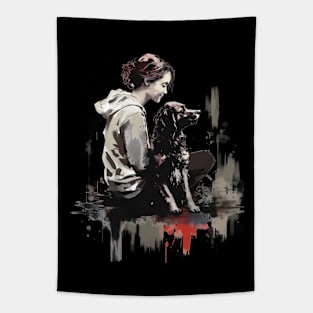 Girl with Dog, Dog Mum Tapestry