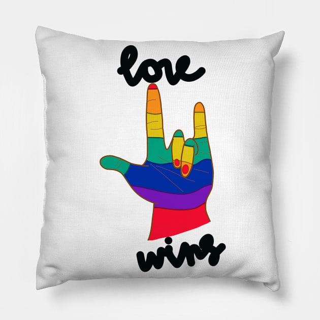 Love wins Pillow by Sshirart