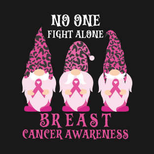 No one fight alone breast cancer awareness T-Shirt