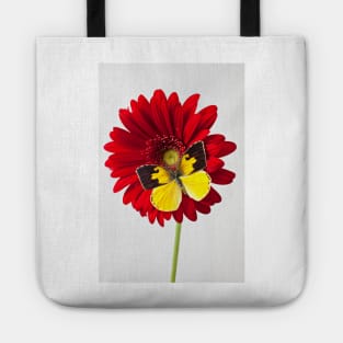 Dogface Butterfly On Red Mum Tote