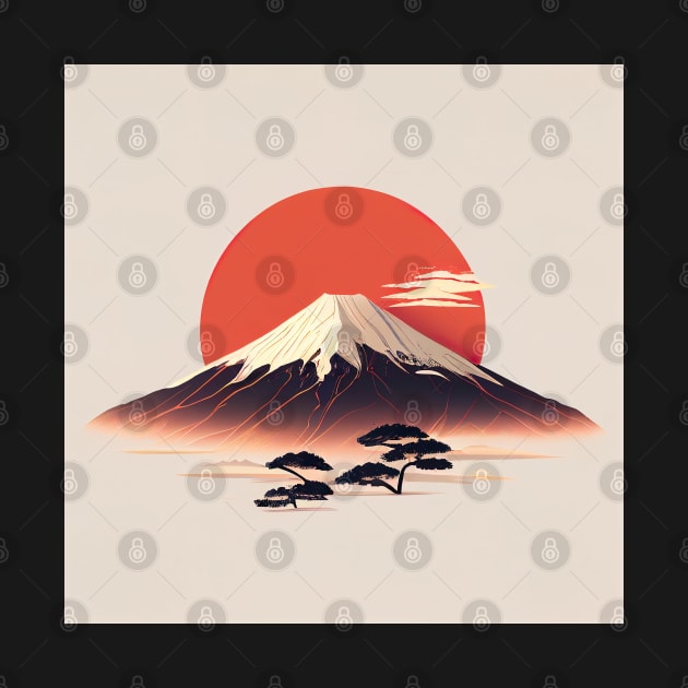 Mount Fuji Illustration Minimalist Design by unrealartwork