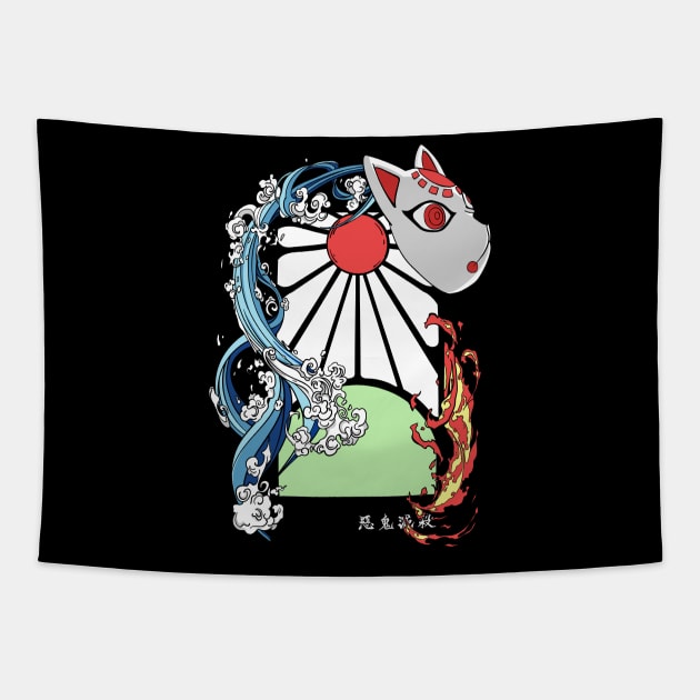 Tanjiro hanafuda Tapestry by witart.id