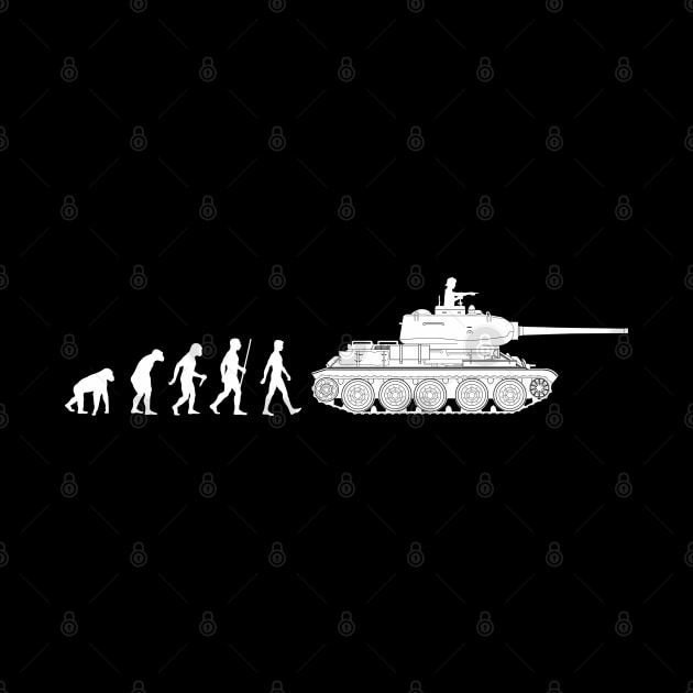 Humorous design on the theme of evolution and tanks by FAawRay