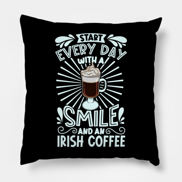 Smile with Irish Coffee Pillow by Modern Medieval Design