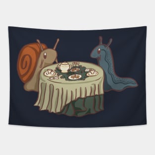 Snails and Slugs Tea Party Tapestry